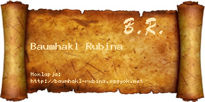 Baumhakl Rubina névjegykártya